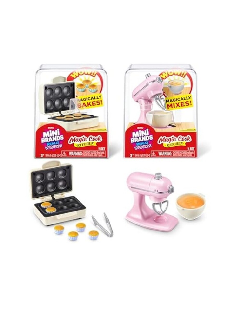Zuru Mini Brands Really Works Magic Cook Kitchen Set  Cupcake Maker & Pink Mixer - Picture 8 of 8